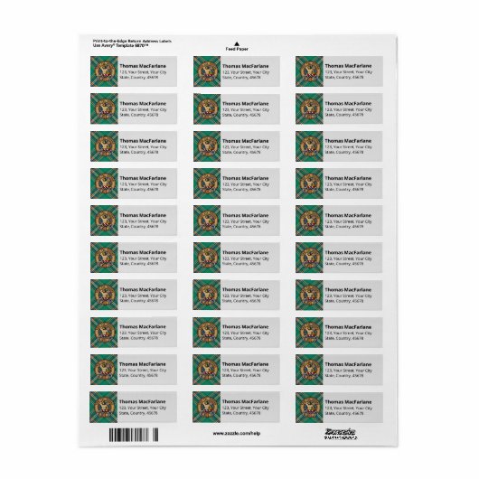 Clan MacFarlane Oude Jacht Tartan Etiket (Full Sheet)