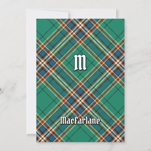 Clan MacFarlane Oude Jacht Tartan Kaart (Voorkant)