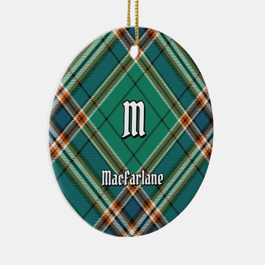 Clan MacFarlane Oude Jacht Tartan Keramisch Ornament (Rechts)
