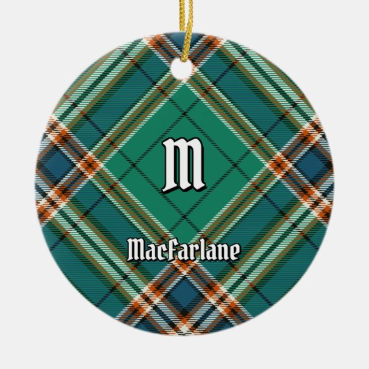 Clan MacFarlane Oude Jacht Tartan Keramisch Ornament (Voorkant)