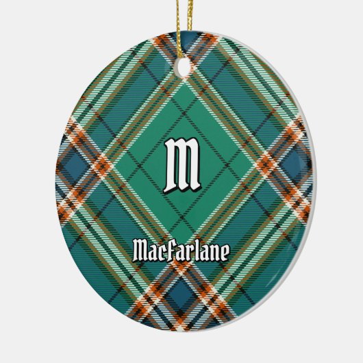 Clan MacFarlane Oude Jacht Tartan Keramisch Ornament (Links)