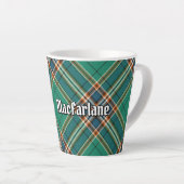 Clan MacFarlane Oude Jacht Tartan Latte Mok (Rechterhoek)