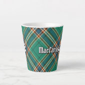 Clan MacFarlane Oude Jacht Tartan Latte Mok (Voorkant)