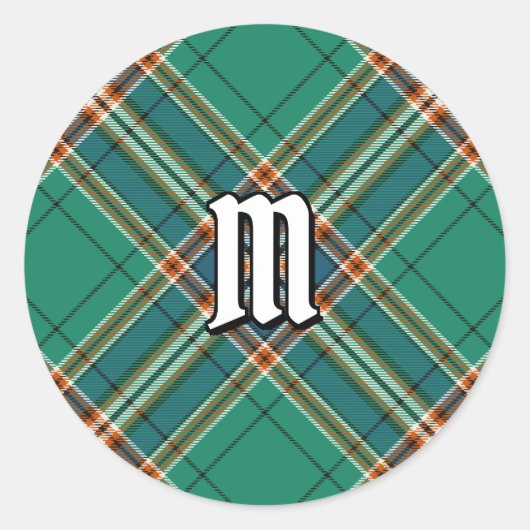 Clan MacFarlane Oude Jacht Tartan Ronde Sticker (Voorkant)