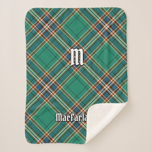 Clan MacFarlane Oude Jacht Tartan Sherpa Deken (Voorkant)