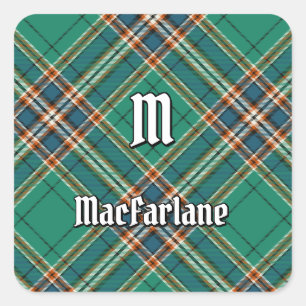 Clan MacFarlane Oude Jacht Tartan Vierkante Sticker