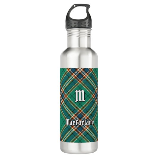 Clan MacFarlane Oude Jacht Tartan Waterfles (Voorkant)