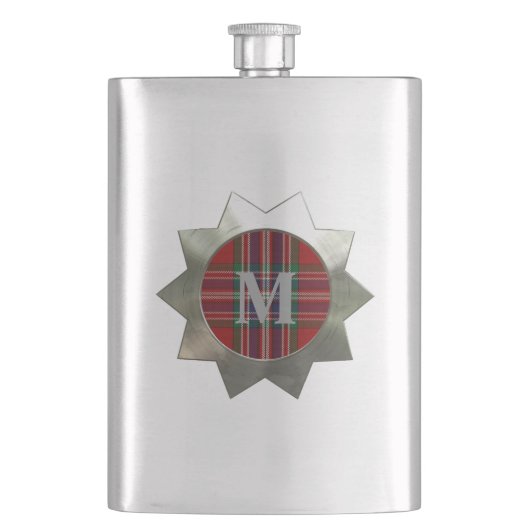 Clan MacFarlane Plaid Monogram Fles Heupfles (Voorkant)