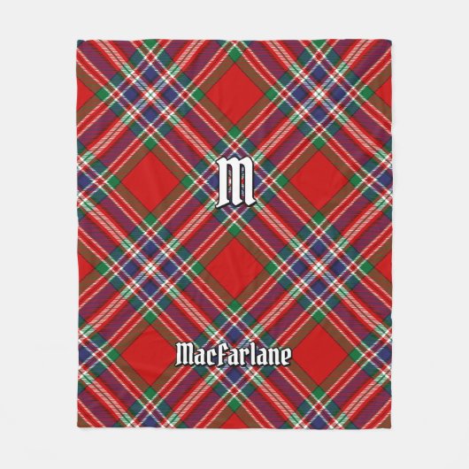 Clan MacFarlane Red Tartan Fleece Deken (Voorkant)