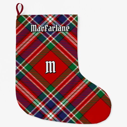 Clan MacFarlane Red Tartan Grote Kerstsok (Voorkant)