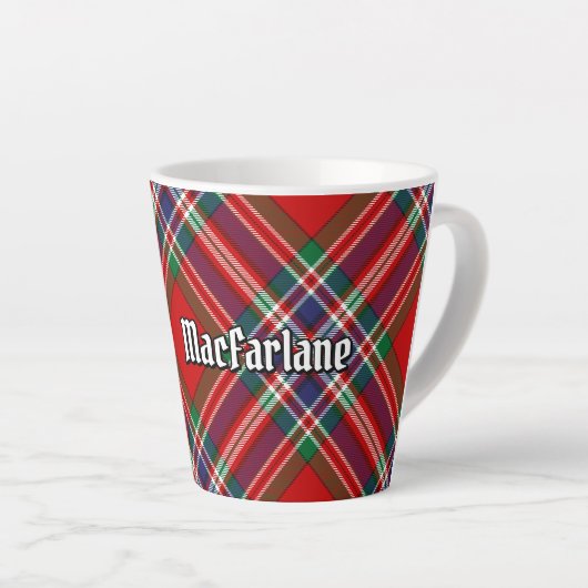 Clan MacFarlane Red Tartan Latte Mok (Rechterhoek)