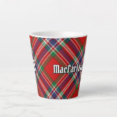 Clan MacFarlane Red Tartan Latte Mok (Voorkant)