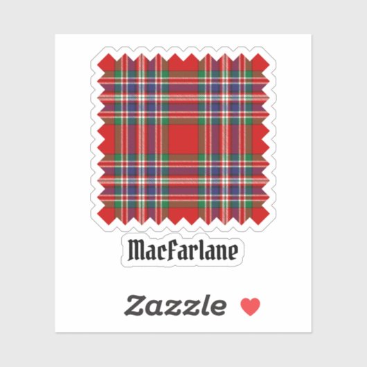 Clan MacFarlane Red Tartan Sticker (Vel)