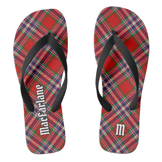 Clan MacFarlane Red Tartan Teenslippers (Voetbed)