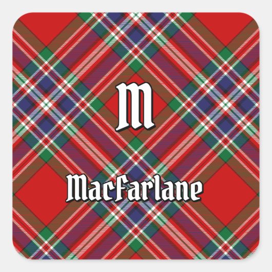 Clan MacFarlane Red Tartan Vierkante Sticker (Voorkant)