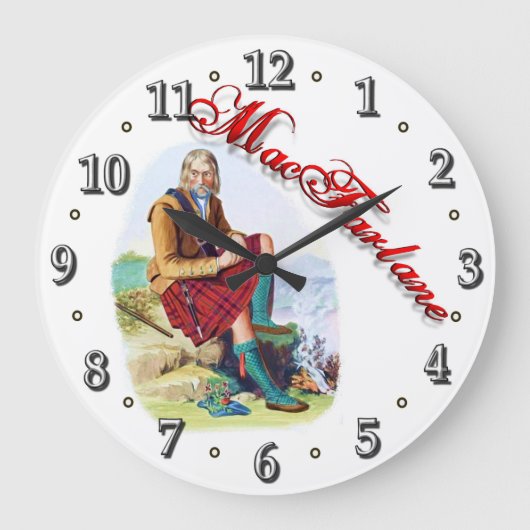 Clan MacFarlane Scottish Dream Clock Grote Klok (Voorkant)