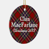 Clan MacFarlane Scottish Tartan Keramisch Ornament (Rechts)