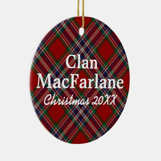 Clan MacFarlane Scottish Tartan Keramisch Ornament (Rechts)