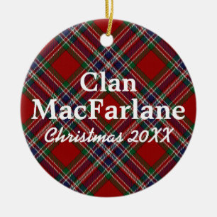 Clan MacFarlane Scottish Tartan Keramisch Ornament