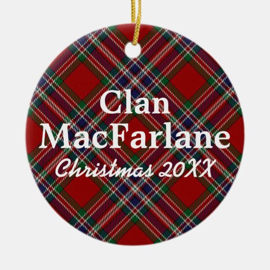 Clan MacFarlane Scottish Tartan Keramisch Ornament (Voorkant)