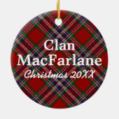 Clan MacFarlane Scottish Tartan Keramisch Ornament (Achterkant)