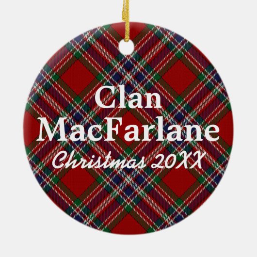 Clan MacFarlane Scottish Tartan Keramisch Ornament (Achterkant)