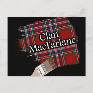 Clan MacFarlane Scottish Tartan Paint Brush Briefkaart