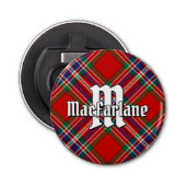 Clan MacFarlane Tartan Button Flesopener (Voorkant)