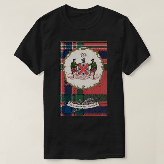 Clan MacFarlane  Tartan Crest Badge T-shirt (Design voorkant)
