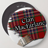 Clan MacFarlane Tartan Paint Brush Ronde Button 6,0 Cm (Voorkant /achterkant)