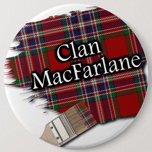 Clan MacFarlane Tartan Paint Brush Ronde Button 6,0 Cm (Voorkant)