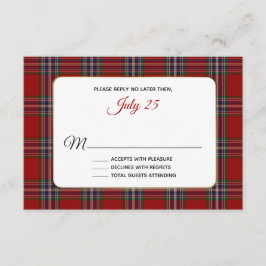Clan MacFarlane Tartan Plaid Bruiloft RSVP Kaart