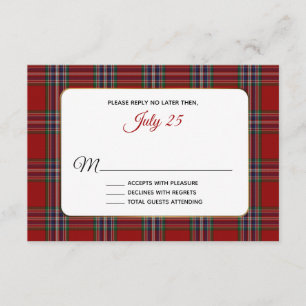 Clan MacFarlane Tartan Plaid Bruiloft RSVP Kaart