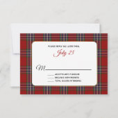 Clan MacFarlane Tartan Plaid Bruiloft RSVP Kaart (Voorkant)