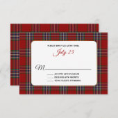 Clan MacFarlane Tartan Plaid Bruiloft RSVP Kaart (Voorkant / Achterkant)