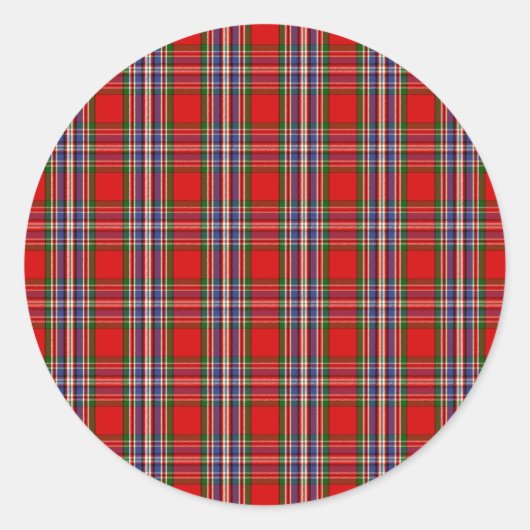 Clan MacFarlane Tartan Ronde Sticker (Voorkant)