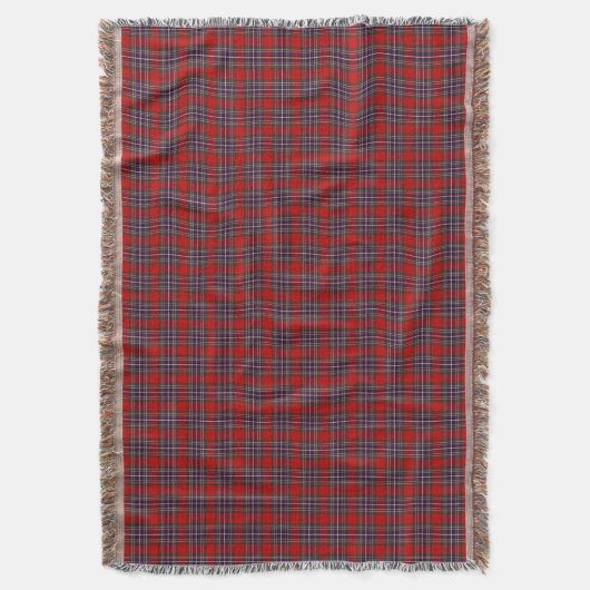Clan MacFarlane Tartan Rood en Blauw Schots Plaid Deken (Voorkant Verticaal)