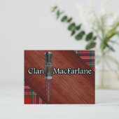 Clan MacFarlane Tartan Sgian Dubh Blade Briefkaart (Staand voorkant)