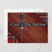Clan MacFarlane Tartan Sgian Dubh Blade Briefkaart (Voorkant / Achterkant)