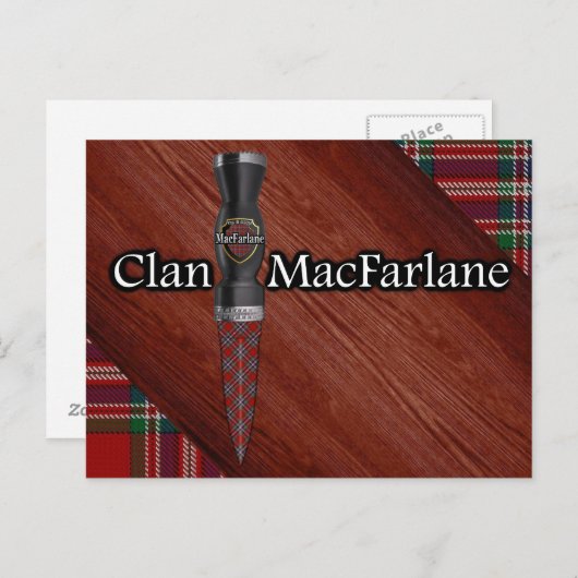 Clan MacFarlane Tartan Sgian Dubh Blade Briefkaart (Voorkant / Achterkant)