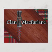 Clan MacFarlane Tartan Sgian Dubh Blade Briefkaart (Voorkant)