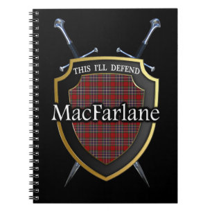 Clan MacFarlane Tartan Shield & Swords Notitieboek