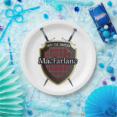 Clan MacFarlane Tartan Shield & Swords Papieren Bordje (Feest)