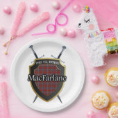 Clan MacFarlane Tartan Shield & Swords Papieren Bordje (Feest)