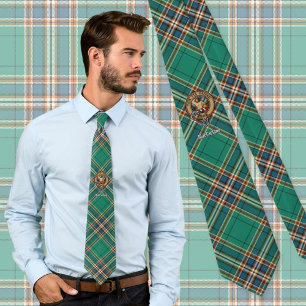 Clan MacFarlane Wapen over Oude Jacht Tartan Stropdas