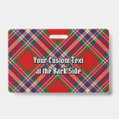 Clan MacFarlane Wapen over Rode Tartan Badge (Achterkant)