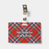 Clan MacFarlane Wapen over Rode Tartan Badge (Achterkant met clip)