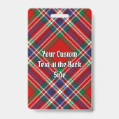 Clan MacFarlane Wapen over Rode Tartan Badge (Achterkant)