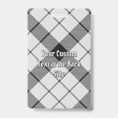 Clan MacFarlane Wapen over Zwarte en Witte Tartan Badge (Achterkant)