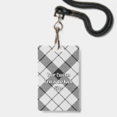 Clan MacFarlane Wapen over Zwarte en Witte Tartan Badge (Achterkant met lanyard)